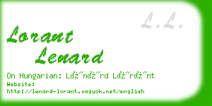 lorant lenard business card